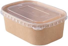 750ml Rectangular Kraft Boxes with Clear Lids - 300 containers and lids